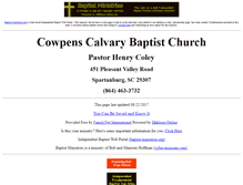 Tablet Screenshot of cowpens.calvary-baptist-online.us
